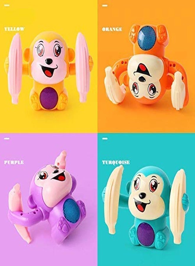 JAPSI Monkey Toy Tumble Monkey Sensor On-Off | Voice Activated Banana Monkey with Light and Musical |Dancing Monkey Spinning Monkey Rolling Monkey Doll Toys for Kids (Multicolor) - Image 3